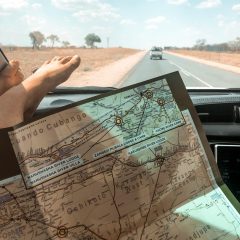Explore the open road with a map in Namibia, perfect for adventure seekers.